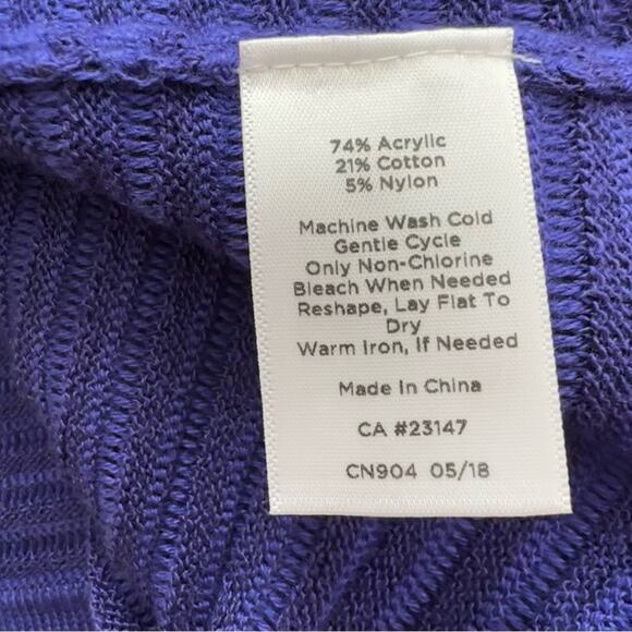 Talbots Purple Ribbed Sleeveless Stretch Casual Sweater Top Size Large NEW - Picture 9 of 10